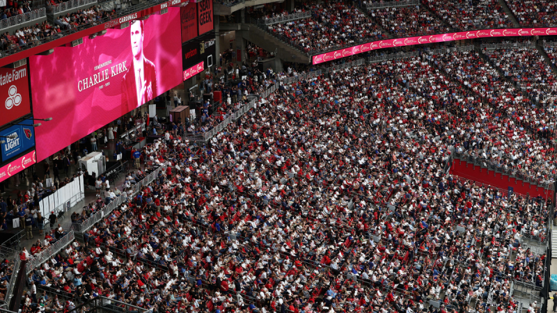 Thousands gathered Sunday to pay tribute to Turning Point USA (TPUSA) founder Charlie Kirk, whose memorial service drew one of the largest public turnouts for a private citizen. 
The organization told Fox News Digital that approximately 90,000 people attended the service, with roughly 70,000 bringing the State Farm Stadium in Glendale, Arizona, to capacity. 
Another 10,000 people gathered at the nearby Desert Diamond Arena, a designated overflow venue, according to estimates provided by TPUSA. Additionally, another 10,000 people watched Kirk’s memorial service from nearby viewing areas.
Taken together, the turnout underscored the event’s extraordinary scale.
Earlier estimates provided by law enforcement officials placed the attendance number around 200,000.
Headlined by political heavyweights, conservative media figures and religious leaders, the memorial service ranks as one of the largest public gatherings ever organized for a private citizen. 
The service for Kirk was broadcast across every major U.S. television network, according to White House Communications Director Steven Cheung. 
And while memorials take many forms, from intimate ceremonies to massive public gatherings, Kirk’s service highlighted the unique intersection of politics, media and faith that defined his public life.
Similar outpourings have marked the deaths of cultural icons before. Elvis Presley’s death in 1977, for instance, drew an estimated 80,000 people to the streets of Memphis for his funeral procession, though only a few hundred were admitted inside. 
In June 2016, approximately 14,000 people attended a service for legendary heavyweight boxing champion Muhammad Ali in Louisville, Kentucky. Additionally, thousands more watched virtually via live streams. 
In 1968, two massive services were held for Civil Rights leader Martin Luther King Jr. in Atlanta, one at Ebenezer Baptist Church and then another at Morehouse College. And an estimated 150,000 people gathered to watch King’s funeral procession travel between the two locations, with more inside each venue. 
Kirk was assassinated Sept. 10 during an outdoor event at Utah Valley University. The gathering was the first stop on TPUSA’s planned American Comeback Tour. 
The charismatic Kirk, known for his signature debates on college campuses, was in the middle of taking open-mic questions from a crowd of thousands before a single shot ended his life.
<i>Fox News Digital’s Emma Colton contributed to this report.</i>
This post appeared first on FOX NEWS