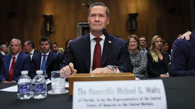 The Senate confirmed the last member of President Donald Trump’s Cabinet on Friday after months of delay from Senate Democrats.
Lawmakers confirmed Mike Waltz to be Trump’s ambassador to the United Nations on a bipartisan 47-45 vote. Sens. John Fetterman, D-Pa., Jeanne Shaheen, D-N.H., and Mark Kelly, D-Ariz., crossed the aisle to confirm him.
Sen. Rand Paul, R-Ky., was the lone Republican to vote against his confirmation. He also voted against Waltz’s advancing out of the Senate Foreign Relations Committee.
Waltz’s confirmation ends a nearly nine-month gap during which the U.S. was without a representative at the U.N., and it comes as the organization gears up for its General Assembly in New York City next week.
Waltz, a retired Army National Guard colonel and former Green Beret, previously served as a House Republican from Florida before being tapped to serve as Trump’s national security advisor.
However, he was dismissed from his position at the National Security Council following the ‘Signalgate’ controversy after Waltz added a journalist to a group chat with Secretary of War Pete Hegseth, CIA Director John Ratcliffe, Vice President JD Vance and others as they discussed strikes in Yemen.
Waltz took responsibility for the blunder and told Fox News’ Laura Ingraham at the time, ‘It’s embarrassing. We’re going to get to the bottom of it.’
Despite the hiccup, Trump tapped Waltz in May to be the U.S. ambassador to the U.N.
The move came after he subbed out Rep. Elise Stefanik, R-N.Y., from the position. At the time, Trump cited concerns that losing her from the House would make it difficult to pass legislation, particularly his ‘big, beautiful bill,’ given the GOP’s razor-thin majority in the lower chamber.
Still, Waltz was scrutinized by Senate Democrats during his confirmation hearing in July, where lawmakers accused the former House Republican of an ‘amateurish’ move for including a journalist into a sensitive conversation. Waltz pushed back that there was no classified information shared in the chat.
During the hearing, Waltz advocated for reforms at the U.N. and argued that ‘we should have one place in the world where everyone can talk.’
‘Where China, Russia, Europe, the developing world, can come together and resolve conflicts,’ he said. ‘But after 80 years, it’s drifted from its core mission of peacemaking.’
This post appeared first on FOX NEWS