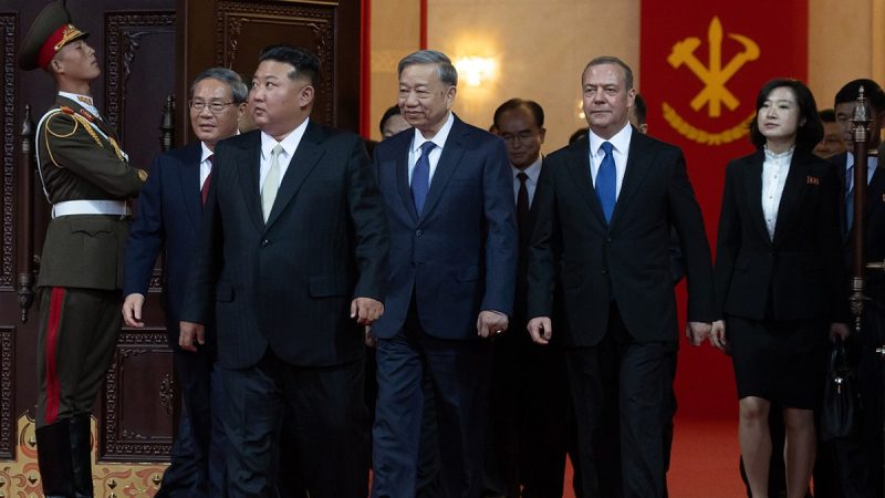 North Korean leader Kim Jong Un displayed a new long-range intercontinental ballistic missile at a military parade in Pyongyang that included foreign leaders on Friday. 
The yet-to-be-tested Hwasong-20 was described by the state-owned Korean Central News Agency as having the ‘most powerful nuclear strategic weapons system.’
The government also displayed shorter-range ballistic, cruise and supersonic missiles at the military parade, which marked 80 years since the founding of the Worker’s Party.
Kim said at the parade that the military ‘must continue to evolve into an invincible force that eliminates all threats.’
The foreign dignitaries at the parade included Chinese Premier Li Qiang, former Russian President Dmitry Medvedev, and Vietnam’s Communist Party chief To Lam. 
Kim also met with Medvedev on Friday, who praised the sacrifice of North Korean soldiers fighting with Russia in Ukraine. 
Kim said he hoped to strengthen ties with Russia and work together toward common goals. 
Last summer, Kim’s sister Kim Yo Jong warned the U.S. to not attempt to restart talks centered around denuclearization, adding that Pyongyang would view any attempt to pressure North Korea to denuclearize as ‘nothing but a mockery.’ 
‘If the U.S. fails to accept the changed reality and persists in the failed past, the DPRK- U.S. meeting will remain as a ‘hope’ of the U.S. side,’ Kim Yo Jong said, referring to the nation by its official name, the Democratic People’s Republic of Korea.
<i>The Associated Press and Reuters contributed to this report. </i>
This post appeared first on FOX NEWS